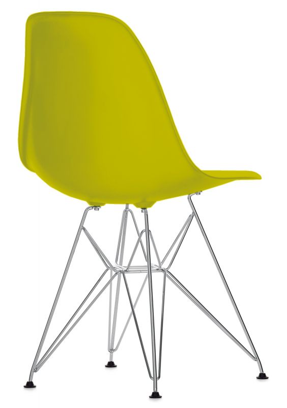 Eames Plastic Side Chair DSR Chair Vitra Chrome Mustard